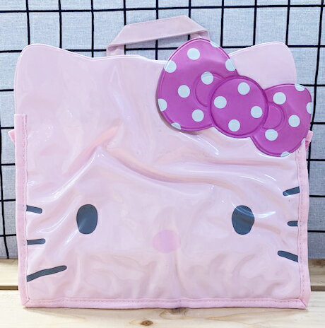 【震撼精品百貨】Hello Kitty 凱蒂貓 日本SANRIO三麗鷗KITTY造型提袋 粉大頭*03973 震撼日式精品百貨