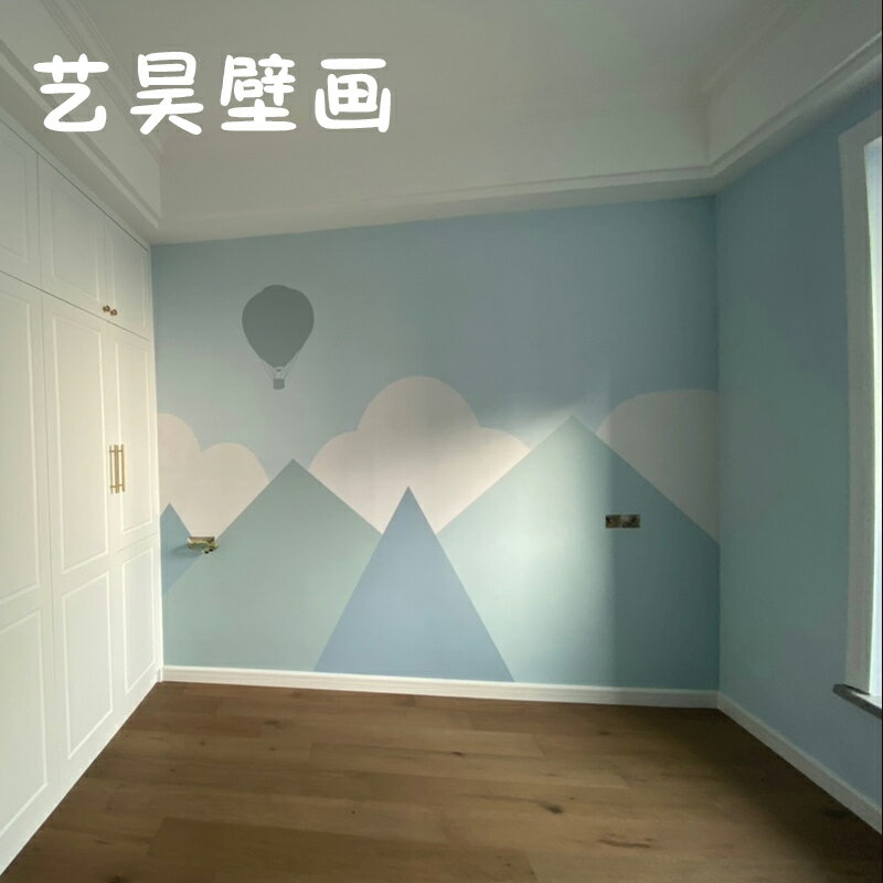 北歐網紅墻紙幾何圖形兒童房桌布男孩臥室卡通灰色背景墻宜美空間
