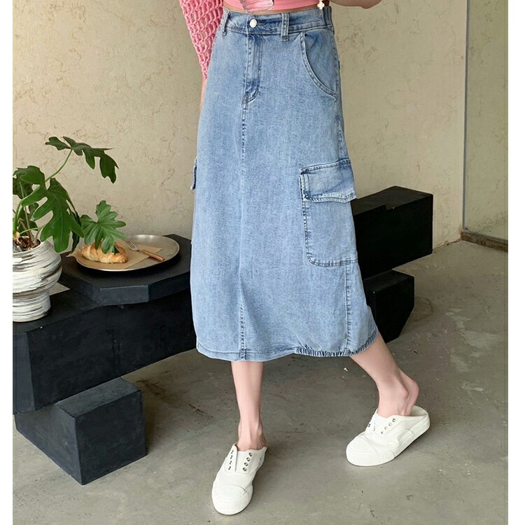 彈力牛仔裙(M-3L)   【B370324】 1