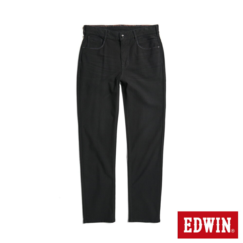 EDWIN 加大碼 JERSEYS 迦績 透氣中直筒牛仔褲-男款 黑色