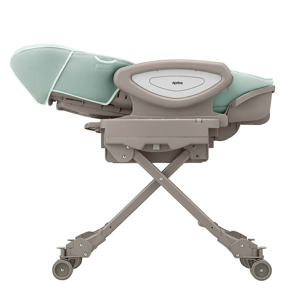 日本 Aprica 0-4歲電動安撫餐搖床椅  YuraLism Auto Premium 旗艦款 綠拿鐵GN 4