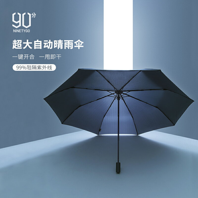 90分超大三折輕薄自動雨傘遮陽防曬防紫外線防風晴雨兩用傘