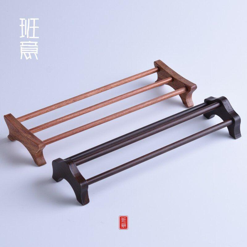 班意茶杯架子晾杯架杯託功夫茶具黑檀木花梨木茶道茶具配件1入