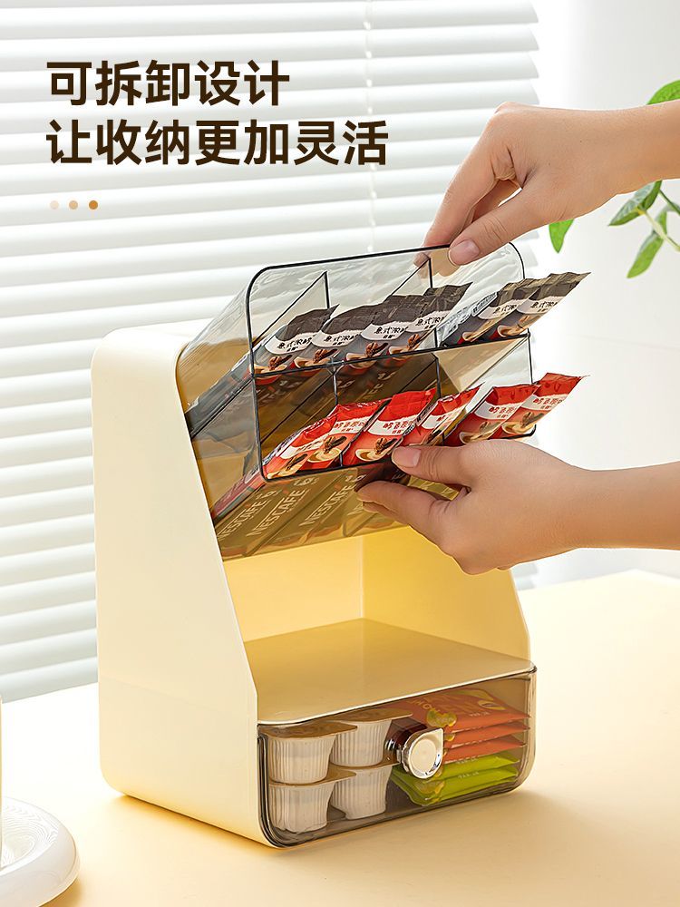 【附發票】 公司貨 免運 茶包收納架 咖啡膠囊架 茶包收納盒辦公室茶水間零食咖啡膠囊分格置物架茶葉抽屜式整理架特惠/ M0920 3