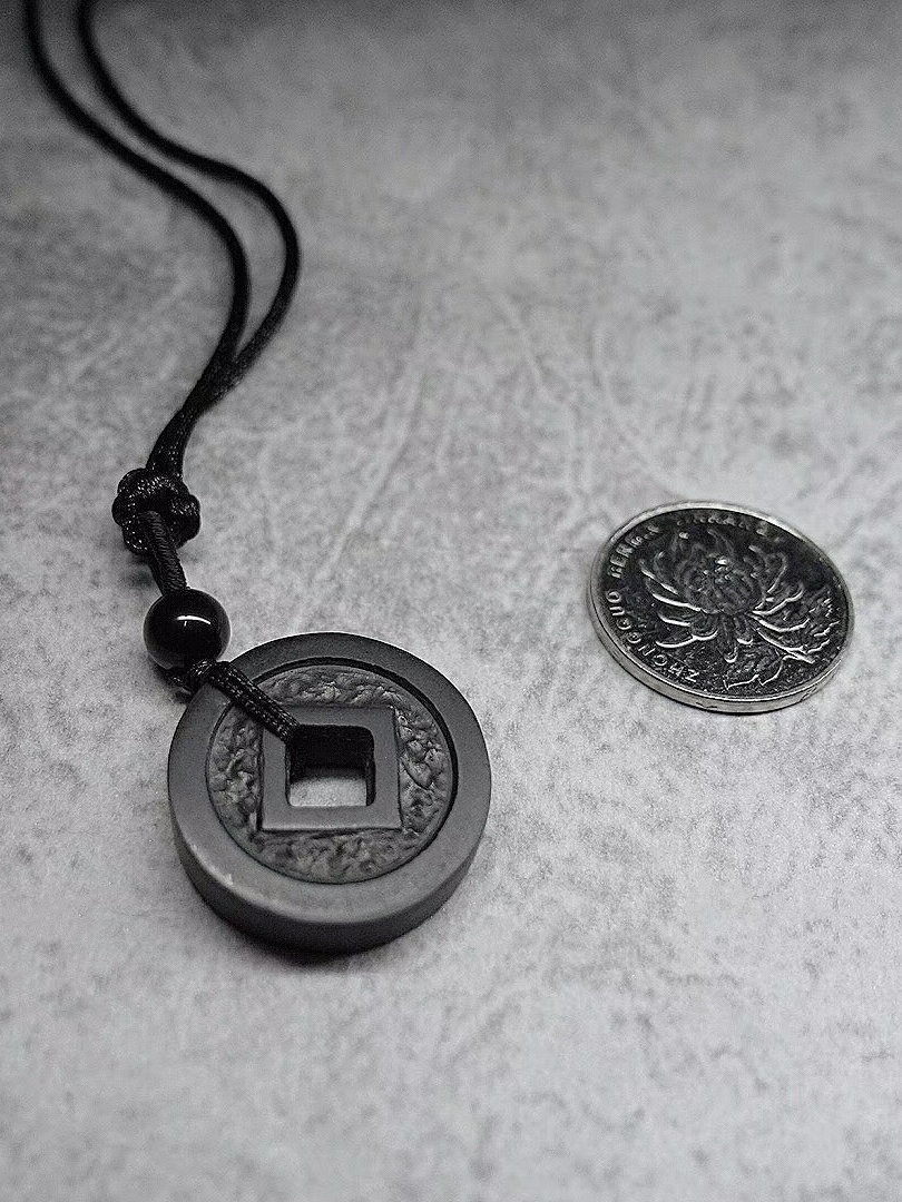 三石宙禮古銅錢平安扣古幣石隕石方孔銅錢玉墜情侶項鏈古樸手工| 協貿國際日用品生活12館| 樂天市場Rakuten