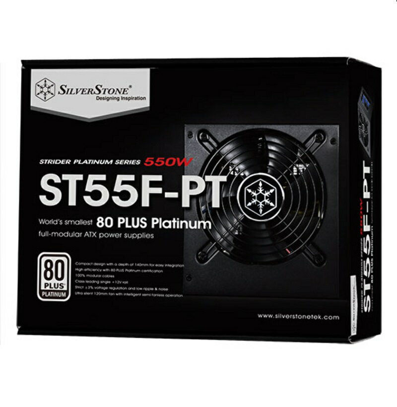 【最高現折268】SilverStone 銀欣 ST55F-PT 電源供應器/550W 白金牌/SST-ST55F-PT