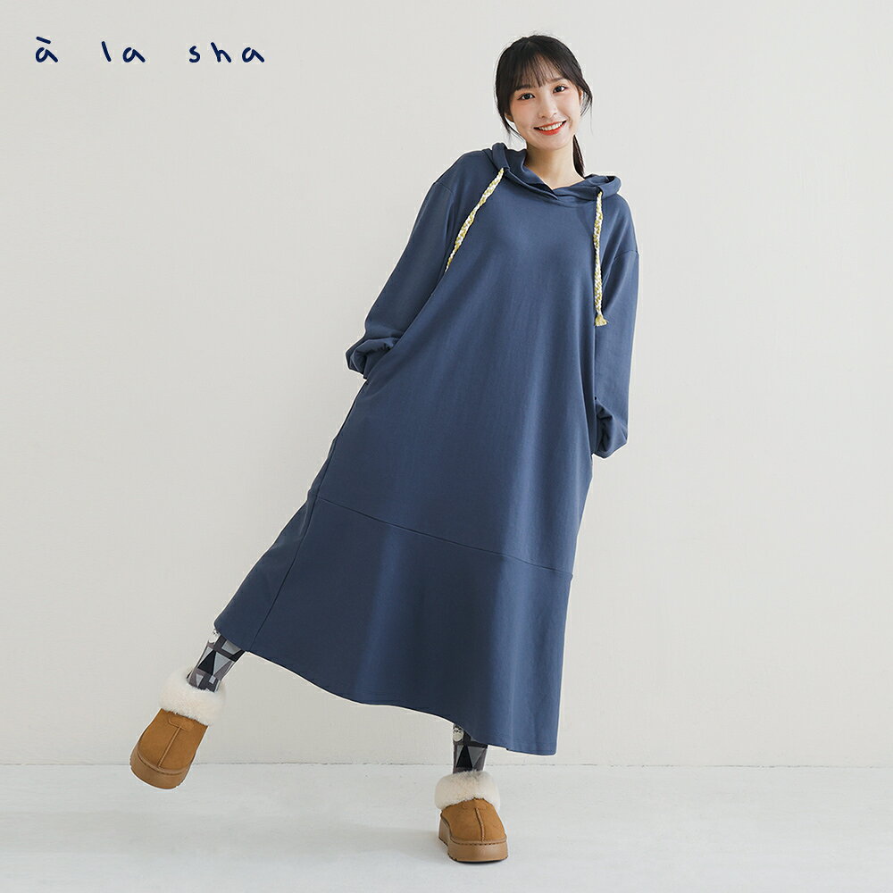 a la sha 魚尾連帽長袖洋裝