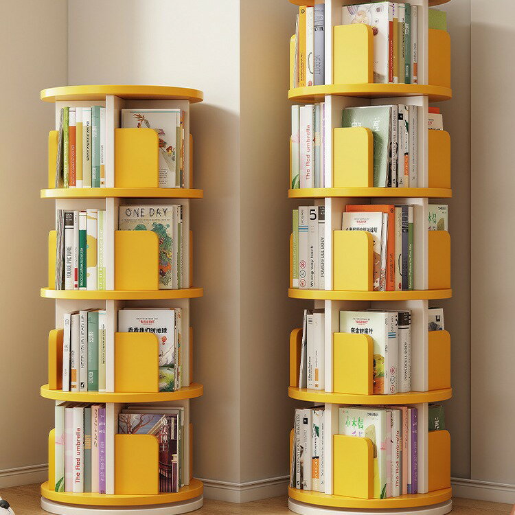 【免運】美雅閣| 旋轉書架360度書櫃學生收納繪本架靠墻窄家用分層簡易落地置物架
