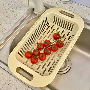 ins廚房家用可伸縮洗菜盆水槽置物架塑料碗盤瀝水架碗筷瀝水籃