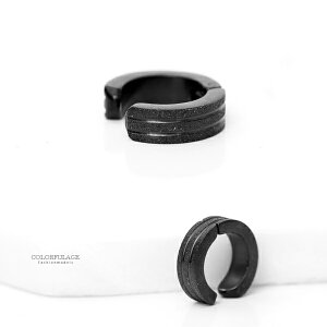 夾式耳環 黑色雙線亮粉鋼製耳環耳夾【ND581】單支售價