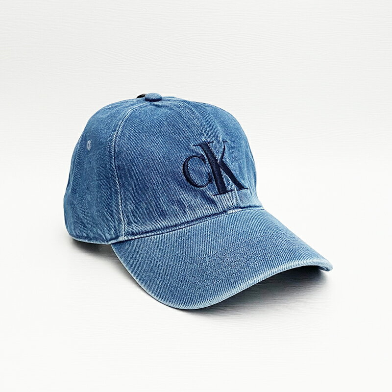 美國百分百【全新真品】Calvin Klein 帽子 休閒 配件 CK 老帽 logo 棒球帽 牛仔藍 CQ84
