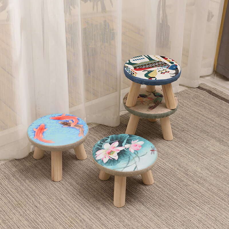 時尚圓凳創意板凳軟面沙發凳布藝小凳子成人椅子家用兒童茶幾矮凳