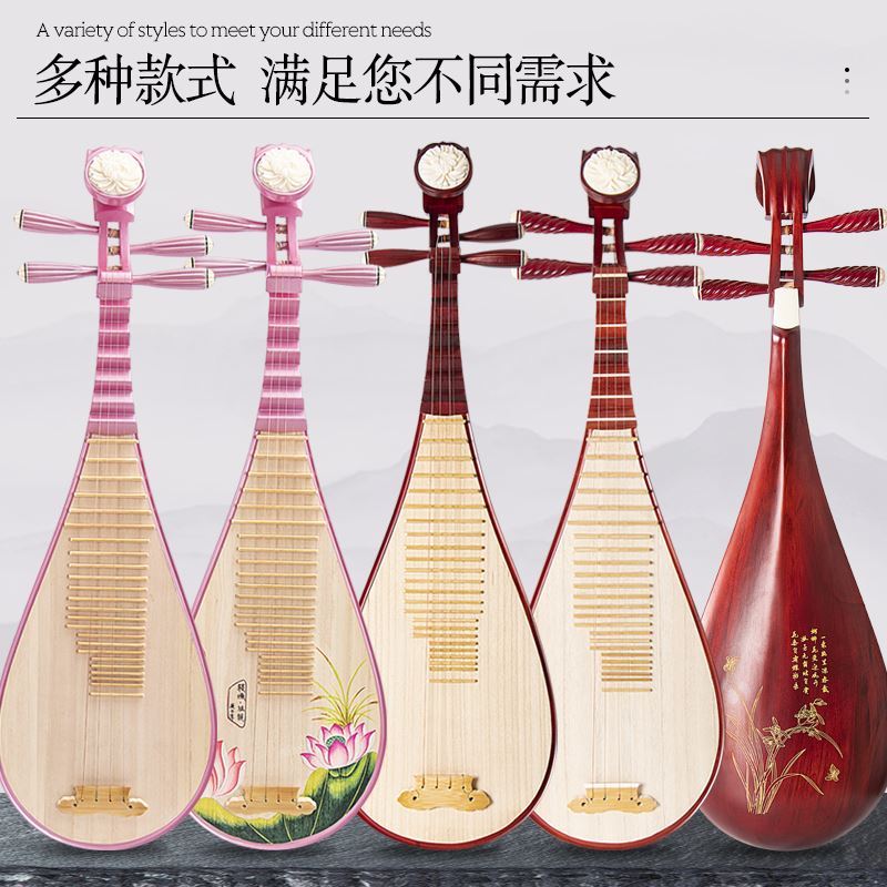 紅木琵琶樂器成人兒童手工初學入門練習演奏專業考級民族廠家直銷