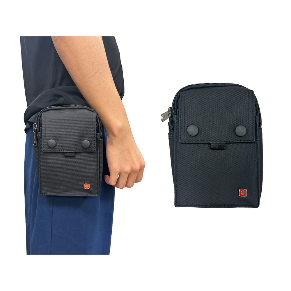 ~雪黛屋~POWER 腰包掛式中容量7吋手機二主袋+外袋共三層插筆袋PW1167