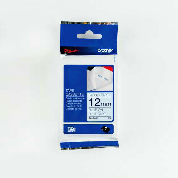 JP 兄弟牌 BROTHER 粉藍布藍字 12mmx3M 布質燙印標籤帶 /包 TZe-FA53