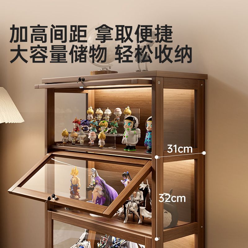 置物架 儲物櫃 收納櫃 實木帶鎖手辦展示櫃透明樂高模型盲盒亞克力多層立式防塵收納櫃子 八折下殺wy28