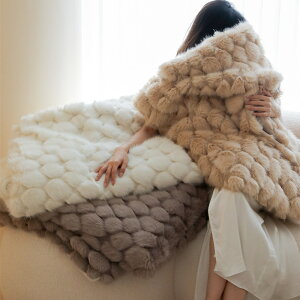 高端阿爾巴卡狐貍毛毛毯加厚保暖冬季毯子辦公室午睡毯兔毛絨蓋毯「新年特惠」