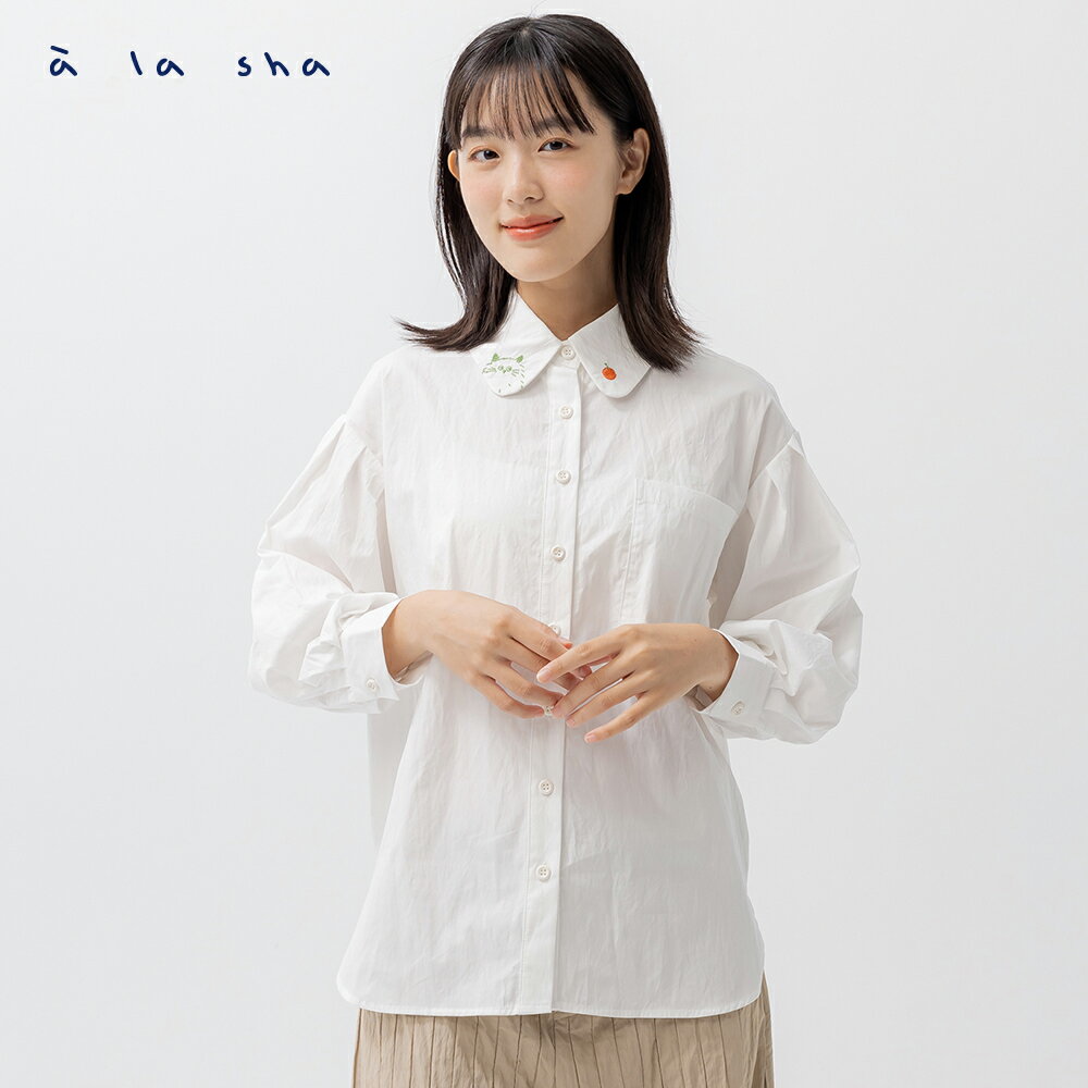 a la sha  MIAO打褶造型長袖襯衫