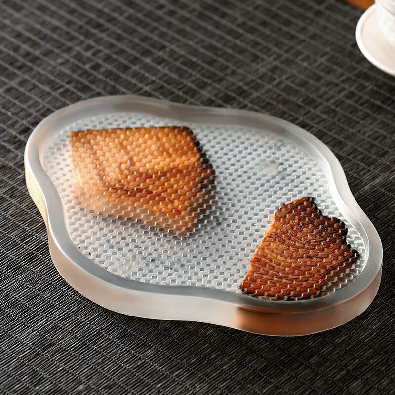 茶道茶具托盤日式手工樹脂實木壺承托盤長方形壺墊家用茶具干泡臺 4