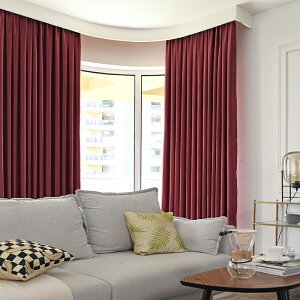 窗簾遮光臥室客廳落地窗純色遮陽布料北歐網紅ins風成品簡約現代