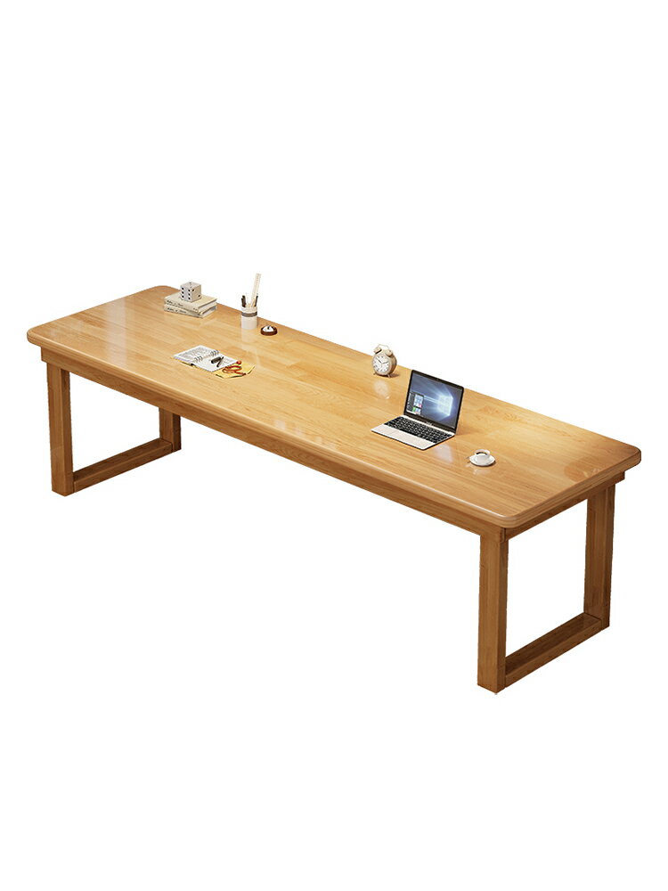 優樂悅~實木書桌家用雙人電腦桌辦公桌學習長條桌靠墻窄桌子工作臺長方形