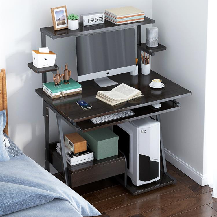 電腦桌簡約書桌書架一體小戶型台式家用簡易辦公小型單人臥室桌子
