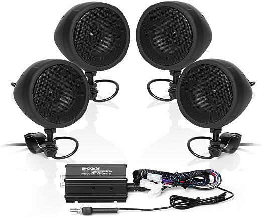 BOSS【美國代購】重機藍牙音箱 防水鍍鉻  摩托車擴音器 3 英吋 Audio Systems MCBK470B-黑