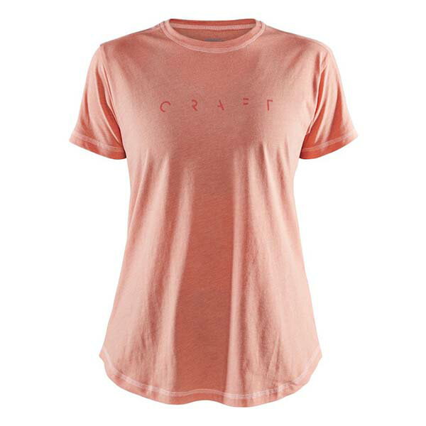 《台南悠活運動家》CRAFT 1907739 女 簡約LOGO短袖T恤 粉橘