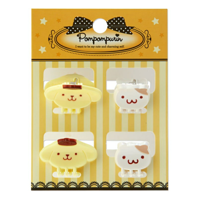 【震撼精品百貨】Pom Pom Purin 布丁狗 三麗鷗 造型鯊魚髮夾組*17847 震撼日式精品百貨