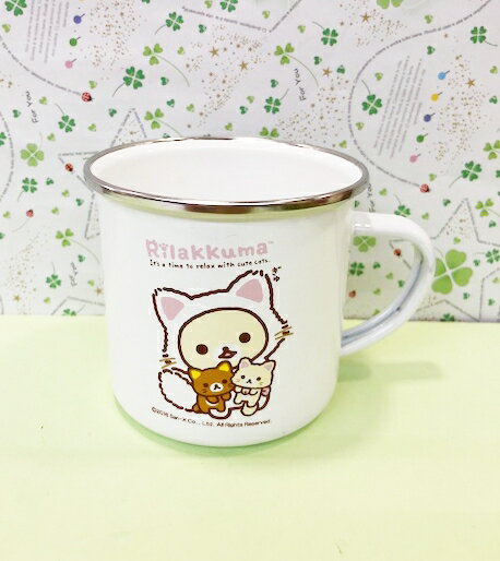 【震撼精品百貨】Rilakkuma San-X 拉拉熊懶懶熊 拉拉熊琺瑯杯-貓#00705 震撼日式精品百貨