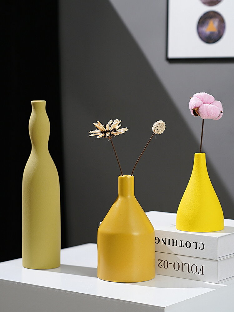 陶瓷花器北歐ins小花瓶桌面干花插花裝飾擺件客廳簡約歐式電視柜