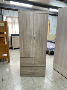 【尚品傢俱】GF-R11 百合 橡木色2.5尺開門雙抽衣櫃