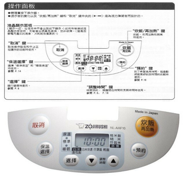 象印 NL-AAF10 微電腦6人份電子鍋 1