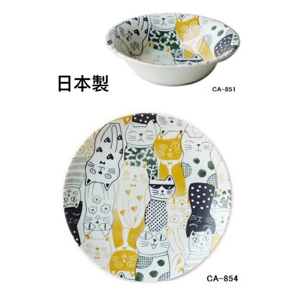 【日本AWASAKA】CAT's DOWNTOWN STORY 貓咪美濃燒陶瓷餐具 盤子、碗