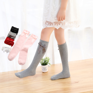 女童中筒長筒襪 學生襪子 復古綢緞寶寶淑女棉襪