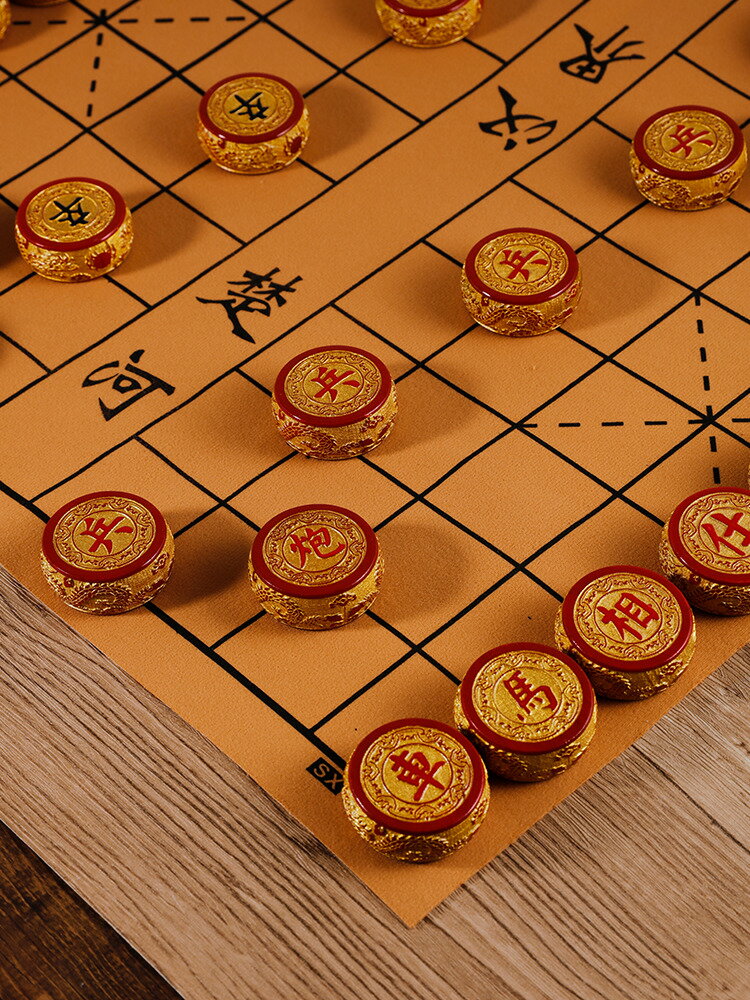 象棋 國際象棋 中國象棋棋盤家用棋盤高檔皮革棋佈可折疊軟布便攜式皮革棋盤棋佈玩具交換禮物