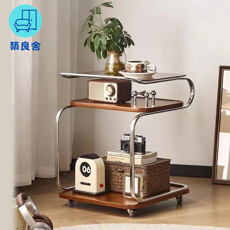 免運 開立發票 茶几 邊桌 客廳茶几 沙發茶幾 小型邊桌 家用邊幾小推車帶輪客廳中古風沙發茶幾角幾北歐可移動餐車置物架特惠/工廠直銷 工廠現貨 全館折扣 售後保障 zl535