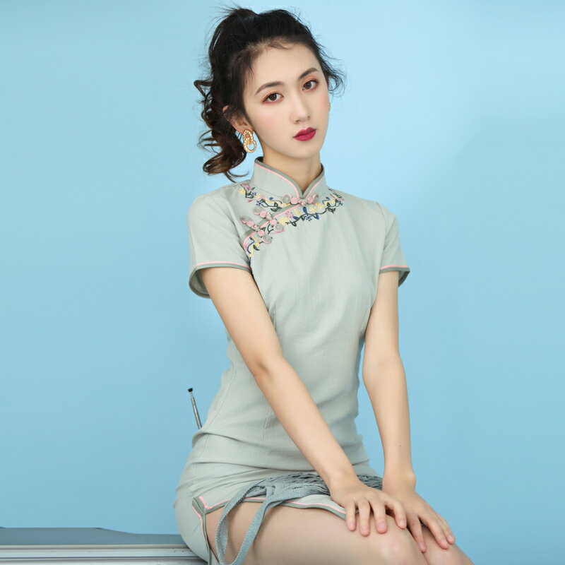 時尚旗袍連衣裙新式年輕款改良版優雅少女學生中國風旗袍