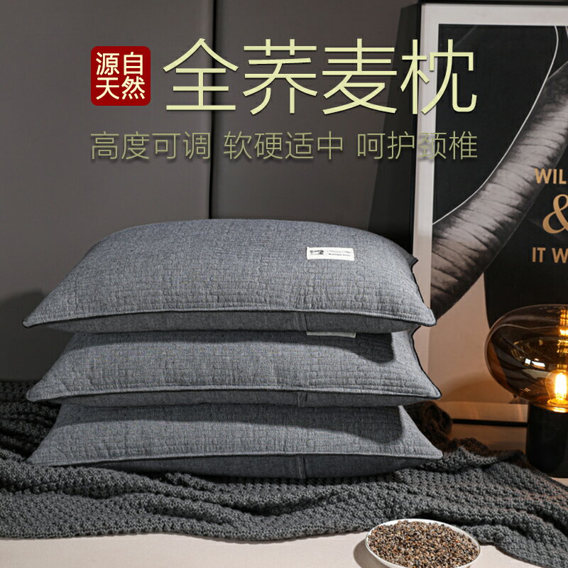 枕頭家用男夏季雙人一對裝高枕護頸椎枕助睡眠專用全蕎麥枕芯