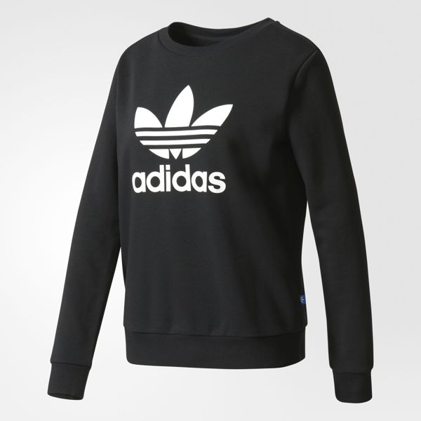 <br/><br/>  ADIDAS S TREFOIL CREW SWEATSHIRT  女裝 長袖 經典 衛衣 刷毛 棉質  黑 白【運動世界】AY8117【12/1-31 單筆滿2000結帳輸入序號 XmasGift-outdoor 再折↘250 | 單筆滿1000結帳輸入序號 XmasGift-100 再折↘100】<br/><br/>