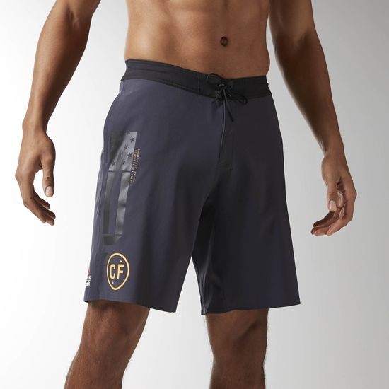 ReebokCROSSFIT SUPER NASTY CORE BOARD SHORT 男裝短褲 防水 舒適拉鍊深藍 【運動世界】BK0373