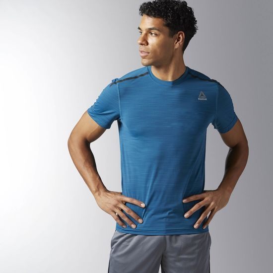 Reebok ACTIVCHILL PERFORMANCE TEE 男裝短袖緊身 舒適透氣 涼爽 藍【運動世界】BK3955