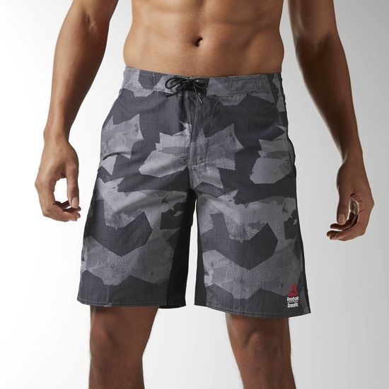 Reebok CROSSFIT SUPER NASTY TACTICAL BOARD SHORT 男裝短褲 修身 棉質 防水 黑 灰【運動世界】BJ9833