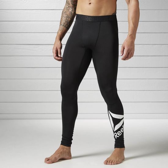 Reebok WORKOUT READY COMPRESSION LEGGING 男裝 長褲 緊身彈性 輕便 舒適黑 【運動世界】BK4176