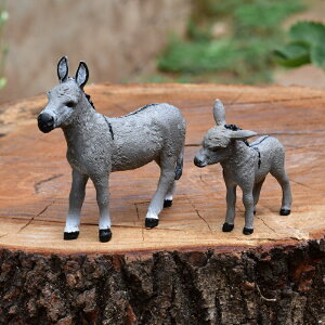 毛驢仿真動物模型玩偶家禽野生動物牲口實心塑料擺件兒童玩具驢子