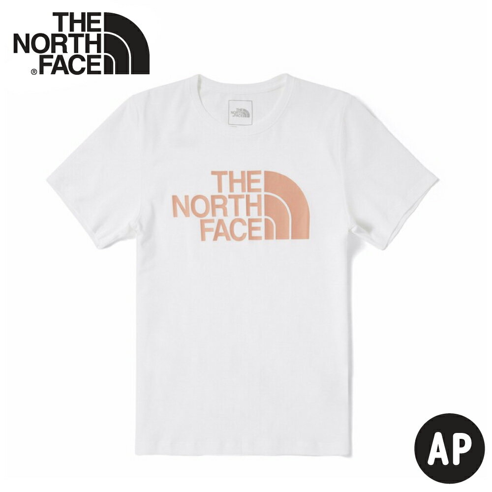 【The North Face 女 LOGO短袖上衣《白》】4U8K/排汗快乾/運動衣/圓領衣/休閒衣