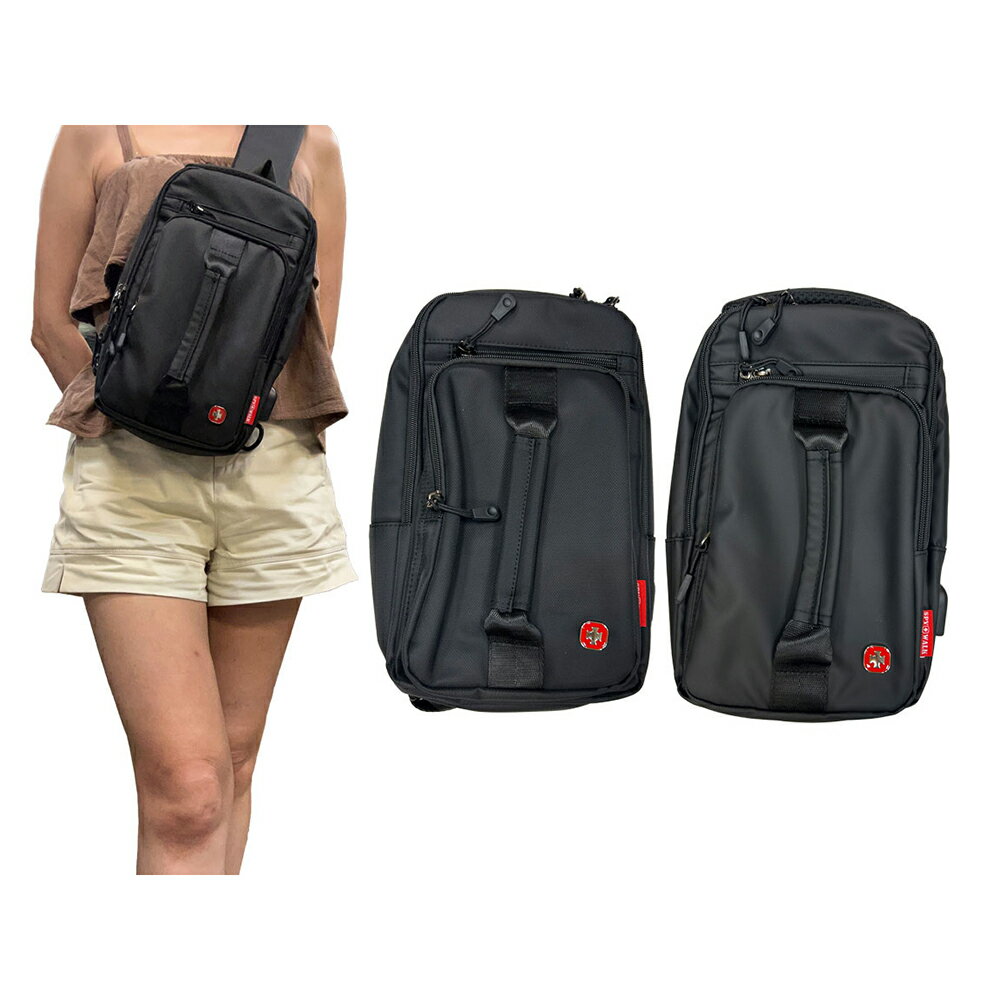 ~雪黛屋~SPYWALK 胸背包中容量主袋+外袋共五層防水尼龍單左右肩SW9359