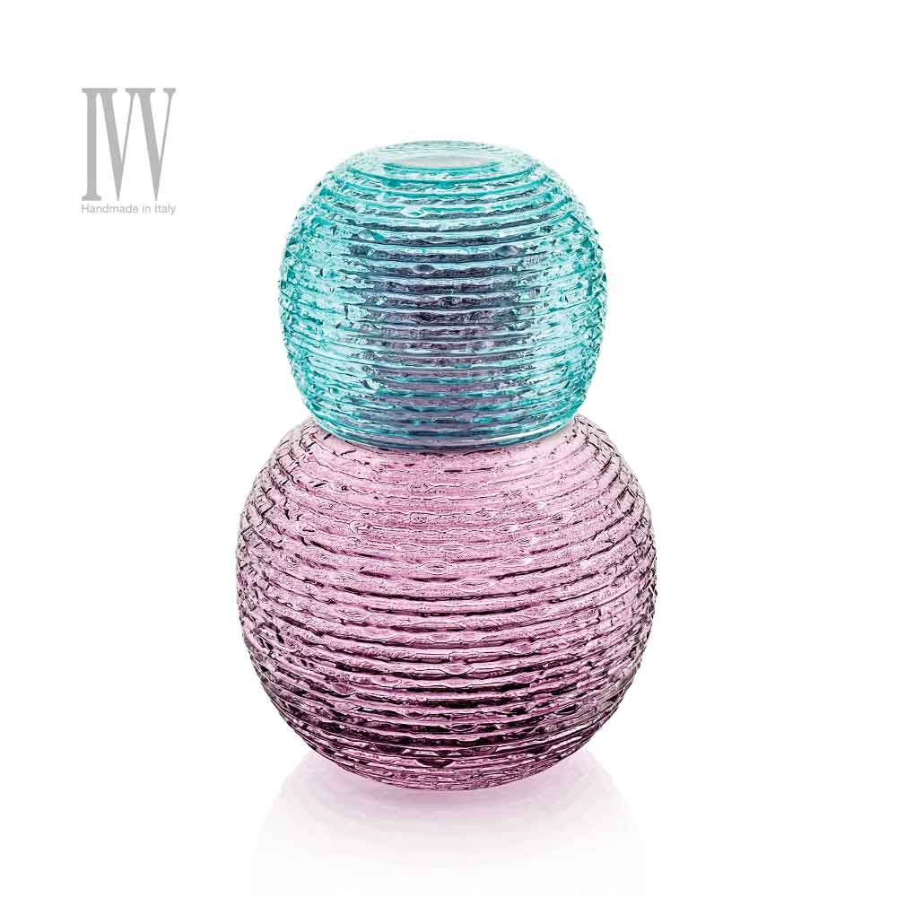 義大利IVV 多彩系列-700ML二合一手工圓弧杯壺組(紫)