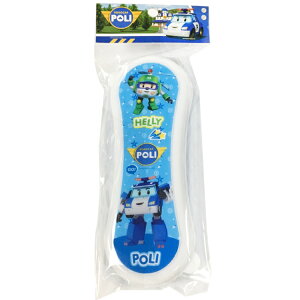 韓國製 POLI 波力 塑膠餐具收納盒 兒童餐具組 環保餐具攜帶方便 藍色 圓型 韓國進口正版 701767