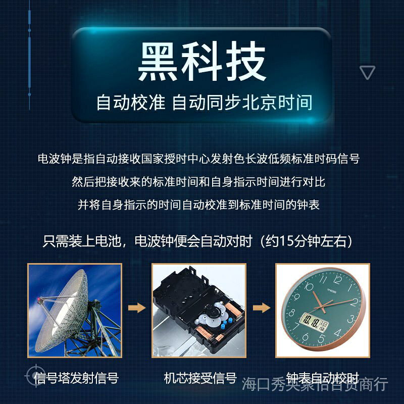 TIMESS時鐘表掛鐘客廳創意家用時尚大氣掛錶免打孔輕奢靜音電波鍾 2